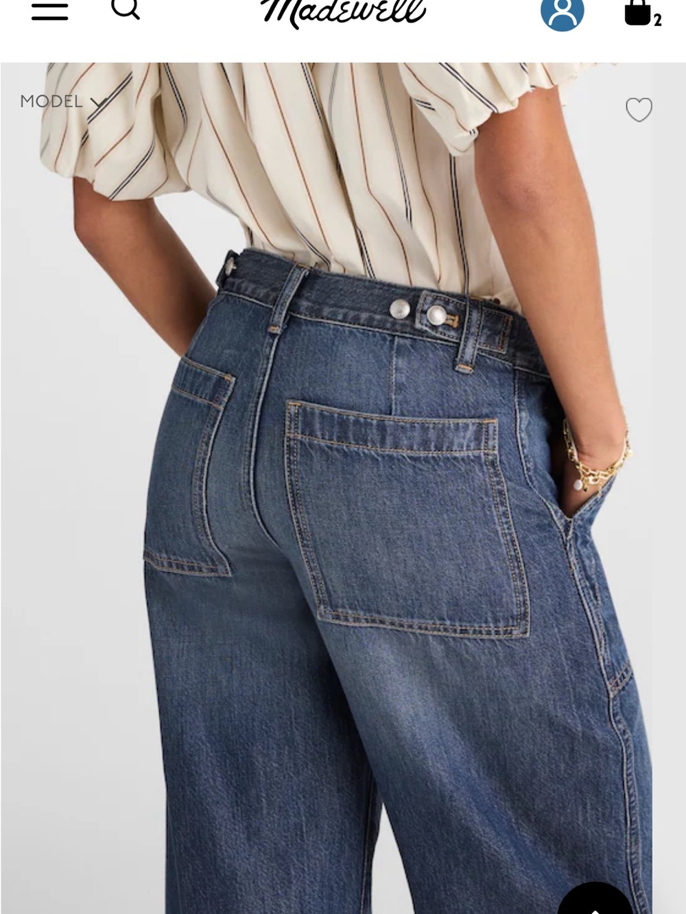 Madewell Low Slung Baggy Jean in Airy Denim - Picture 3 of 6